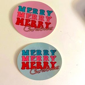SOLD 2 Retro Christmas 3 inch Vinyl Waterproof Stickers